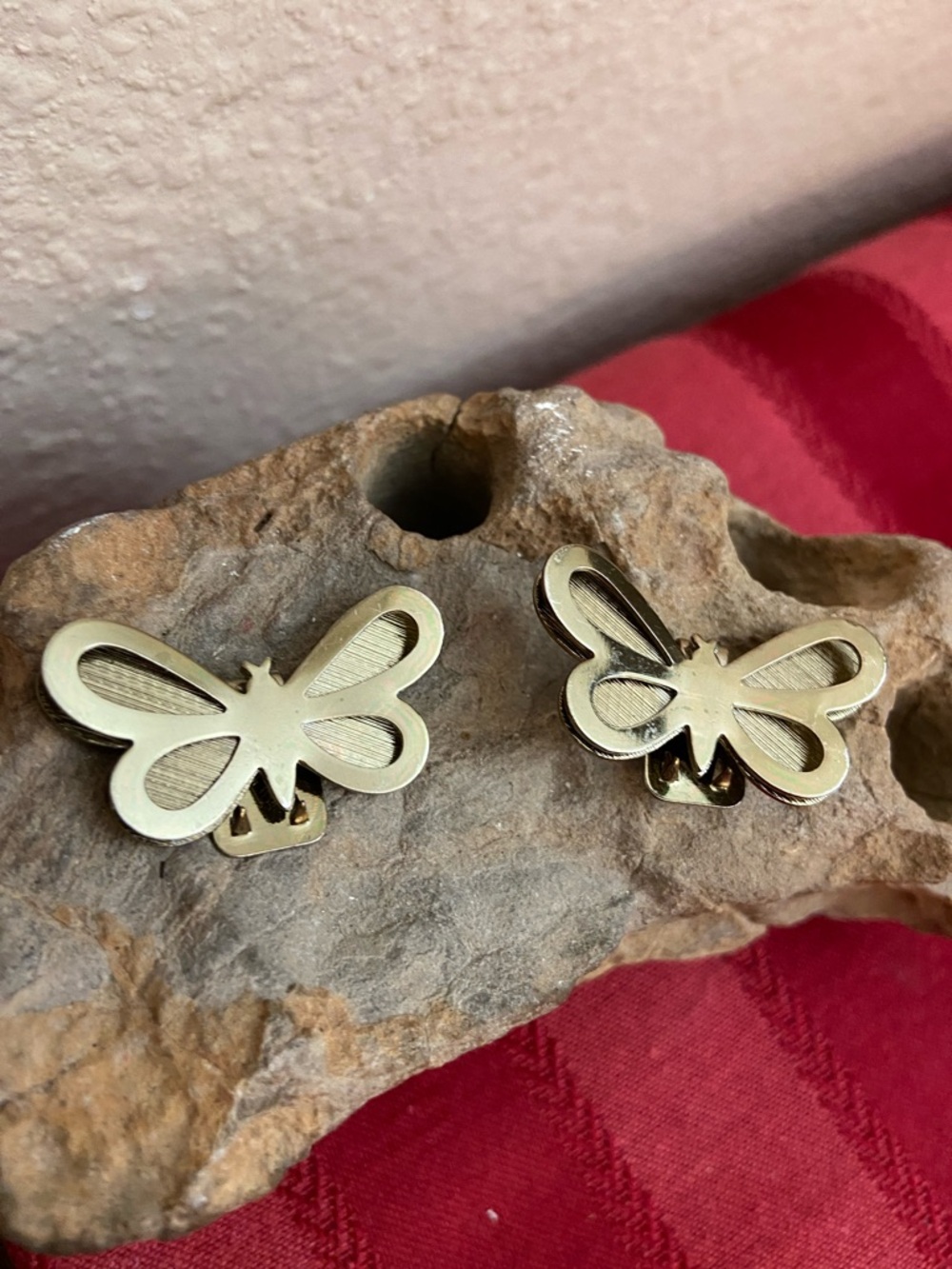 Vintage Silver Toned Butterfly Fur Clips or Shoe Clips